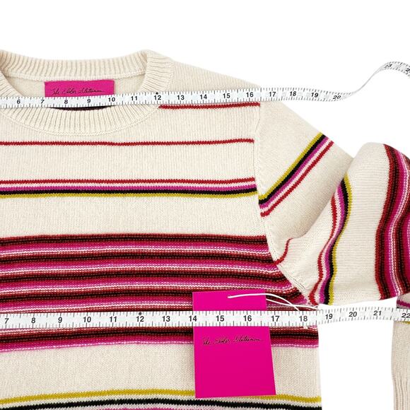 THE ELDER STATESMAN Reverse Stripe Crew Sweater M - Picture 9 of 11